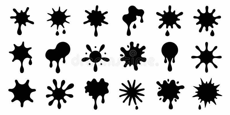 Graphics of spots of various shapes and sizes on an isolated background royalty free illustration