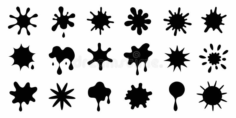 Graphics of spots of various shapes and sizes on an isolated background vector illustration