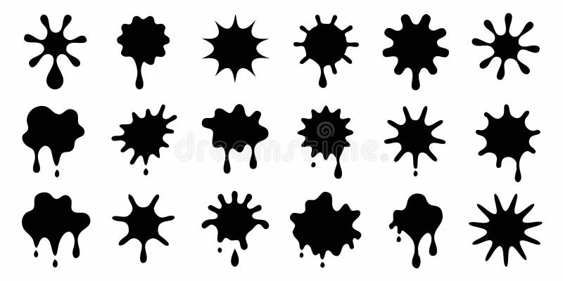 Graphics of spots of various shapes and sizes on an isolated background royalty free illustration