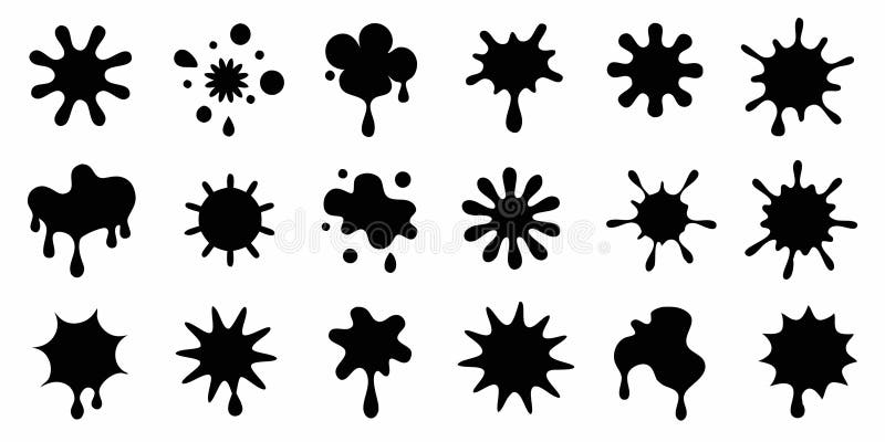 Graphics of spots of various shapes and sizes on an isolated background vector illustration