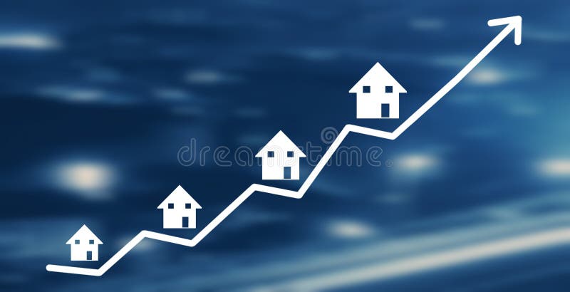Graphique d'immobiliers Croissance du marché de Chambre illustration de vecteur Graphique d'immobiliers Croissance du marché de Chambre illustration de vecteur