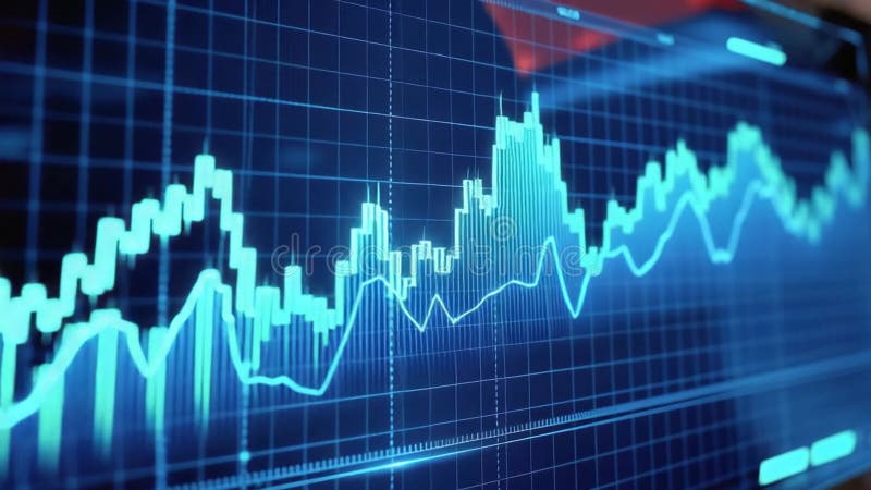 Graphique de données boursières Animation présentations financières illustration stock