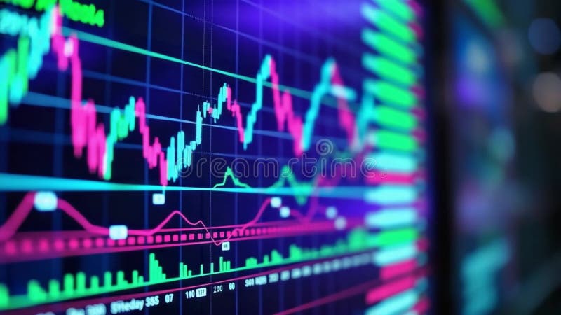 Graphique de données sur les marchés boursiers Animations présentations financières illustration libre de droits