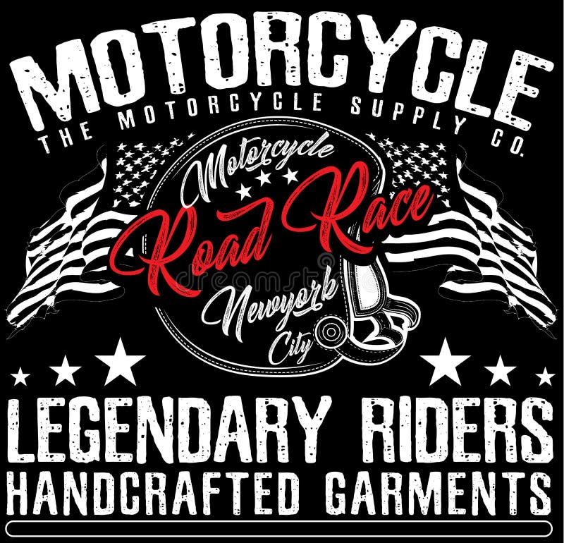 Graphique de T-shirt de moto de vintage illustration de vecteur Graphique de T-shirt de moto de vintage illustration de vecteur