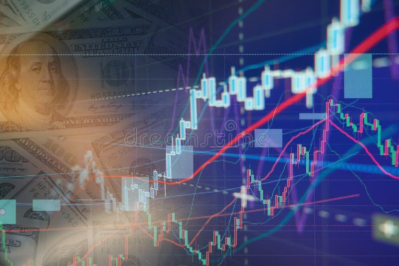 Stock exchange chart graphs - Finance business background. Stock exchange chart graphs - Finance business background