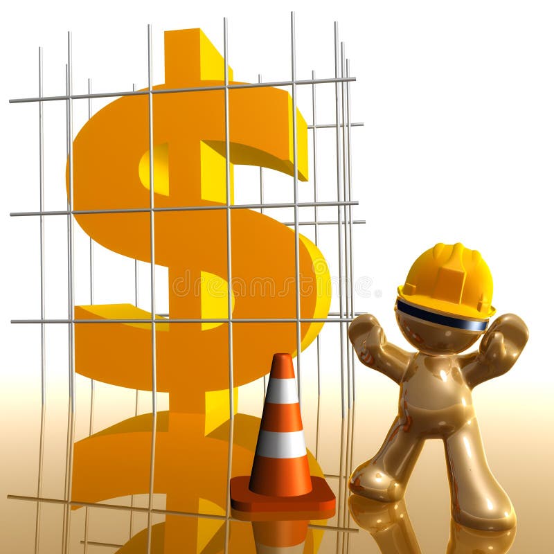 Graphisme 3d drôle en construction d'argent illustration libre de droits Graphisme 3d drôle en construction d'argent illustration libre de droits