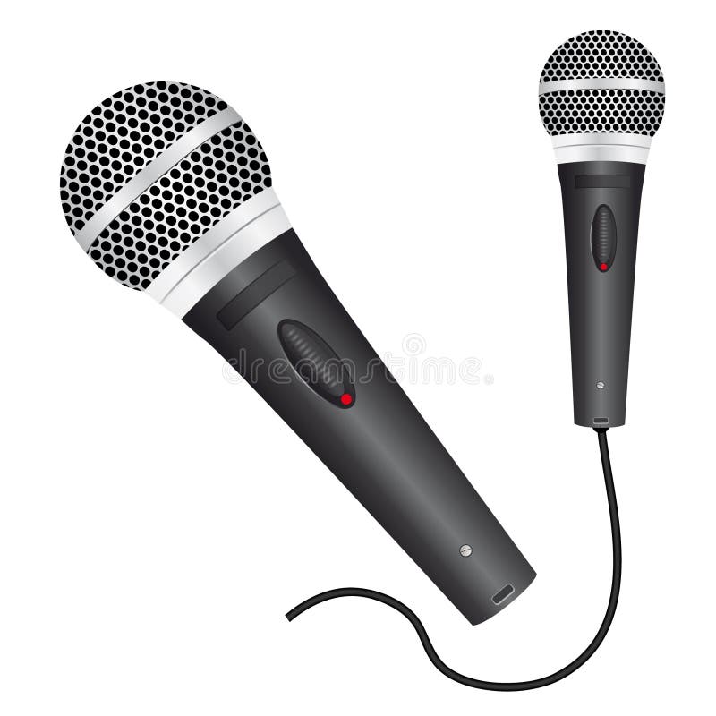 Microphone Monochrome Stylisé Sur Le Fond Blanc Le Micro a Isolé