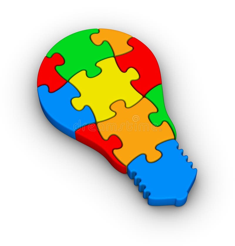 Seul Morceau De Puzzle Denteux. Icône 3D D'isolement Illustration Stock