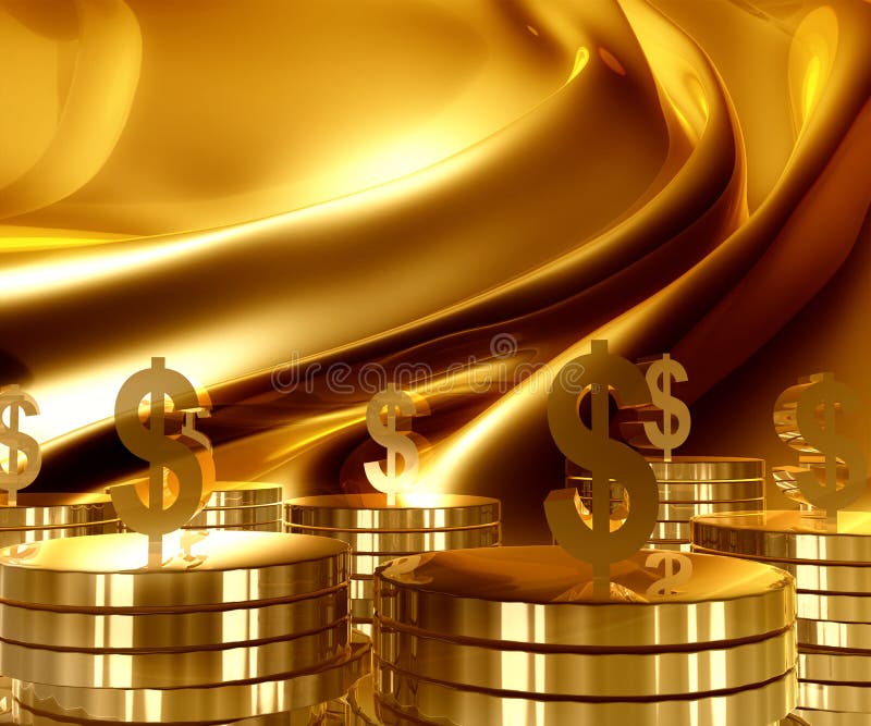 Graphisme de devise d'argent d'or et du dollar