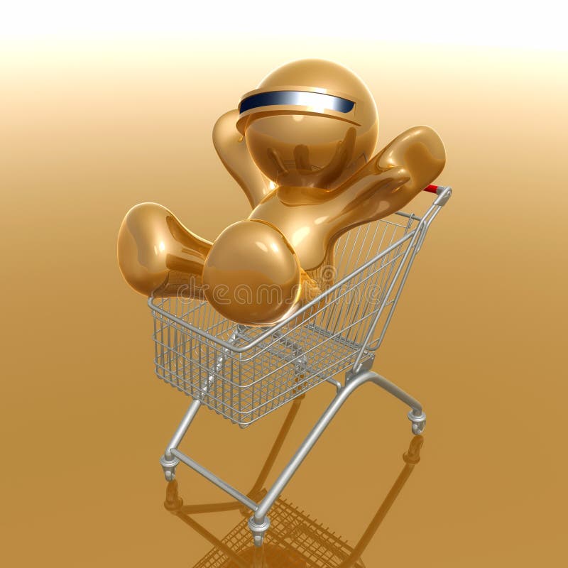 Graphisme de humanoid des achats 3d illustration libre de droits Graphisme de humanoid des achats 3d illustration libre de droits