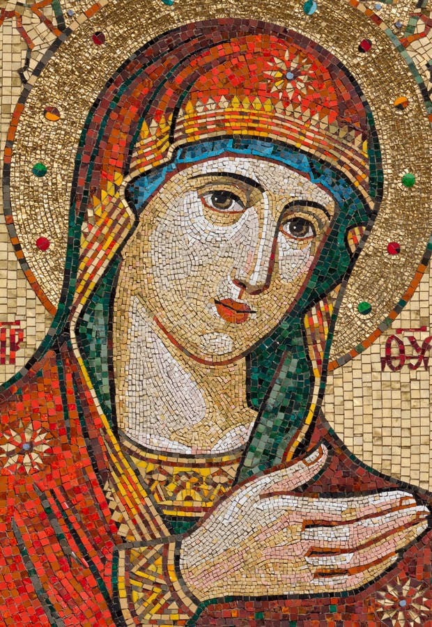 Mosaic icon of the Mother of God located over collars of the Aleksandro-Neva monastery in St.-Petersburg, Russia. Mosaic icon of the Mother of God located over collars of the Aleksandro-Neva monastery in St.-Petersburg, Russia.