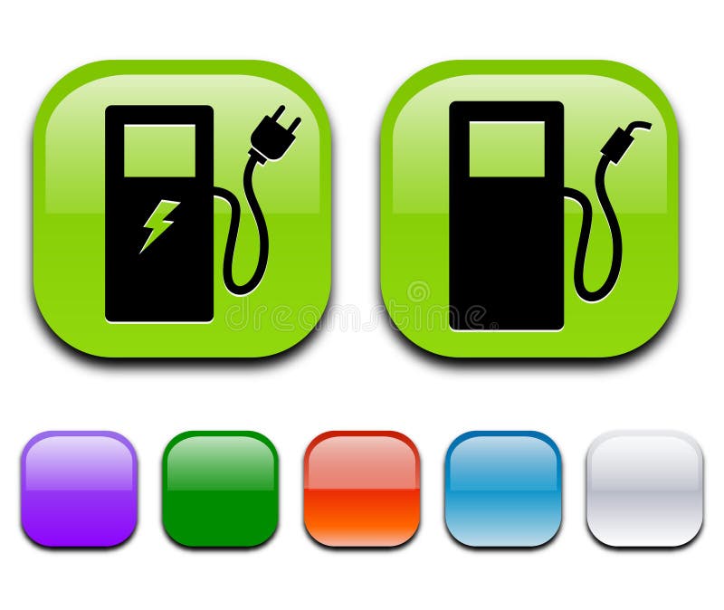 Eco pump icon in green square tones. In addition various web 2.0 buttons for your use. Eco pump icon in green square tones. In addition various web 2.0 buttons for your use.