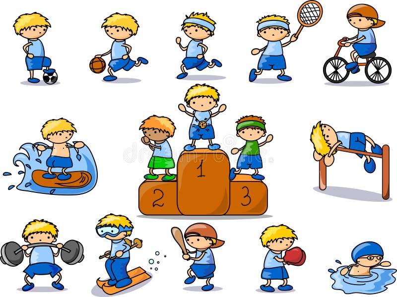 Graphisme de sport de dessin animé, vecteur illustration de vecteur Graphisme de sport de dessin animé, vecteur illustration de vecteur