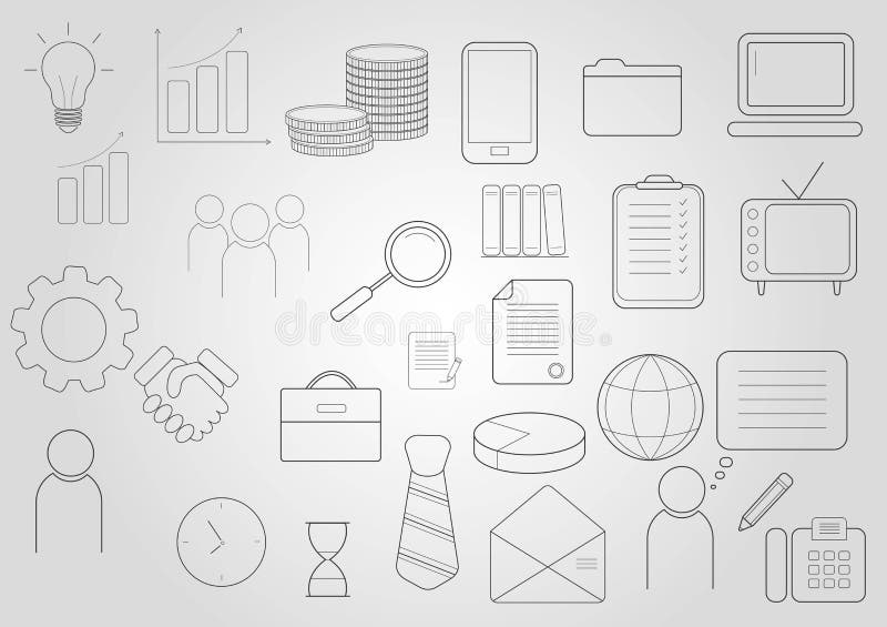 Graphismes d'affaires réglés Icônes pour des affaires, gestion, finances, stratégie, vente illustration libre de droits Graphismes d'affaires réglés Icônes pour des affaires, gestion, finances, stratégie, vente illustration libre de droits