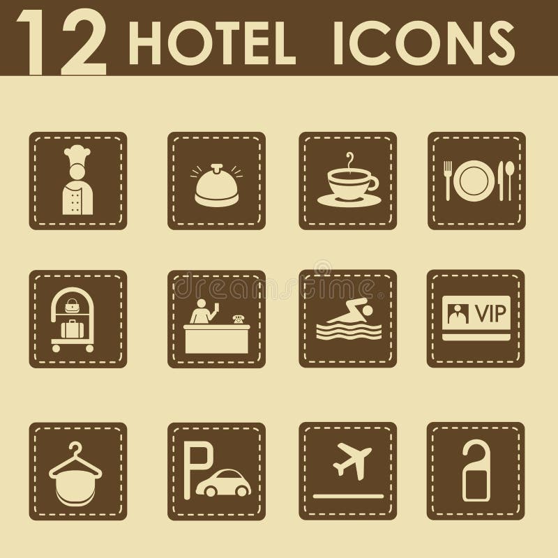 Graphismes d'hôtel réglés illustration de vecteur Graphismes d'hôtel réglés illustration de vecteur