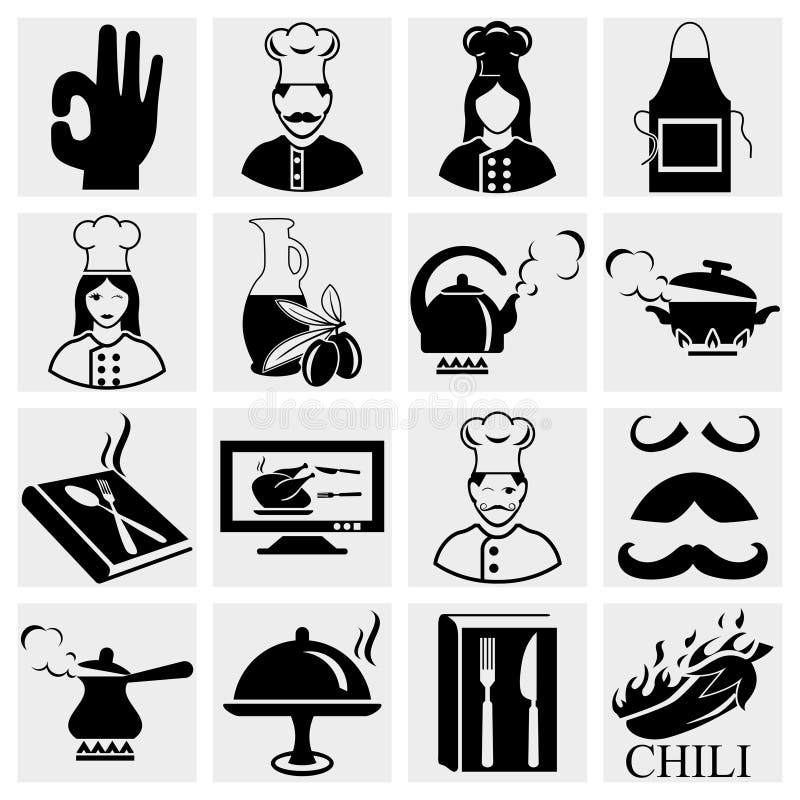 Graphismes de chef réglés illustration libre de droits Graphismes de chef réglés illustration libre de droits