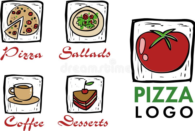 Icons of pizza / cafe / restaurant, file. Icons of pizza / cafe / restaurant, file