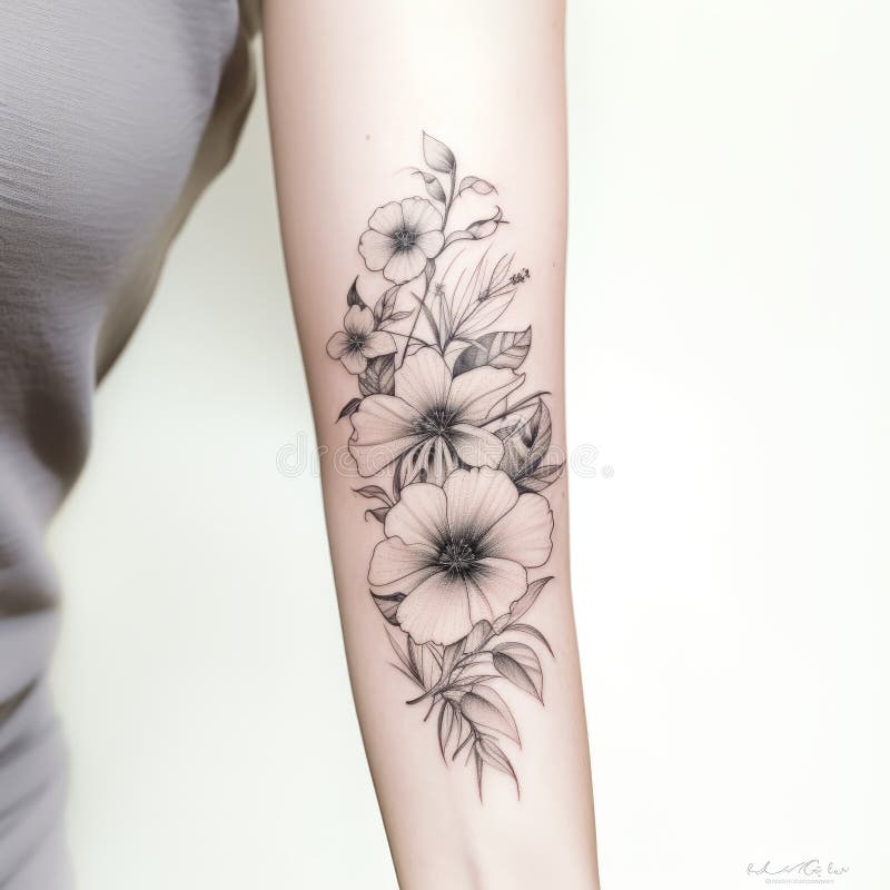 Feminine Flower Taurus Tattoo - Temu