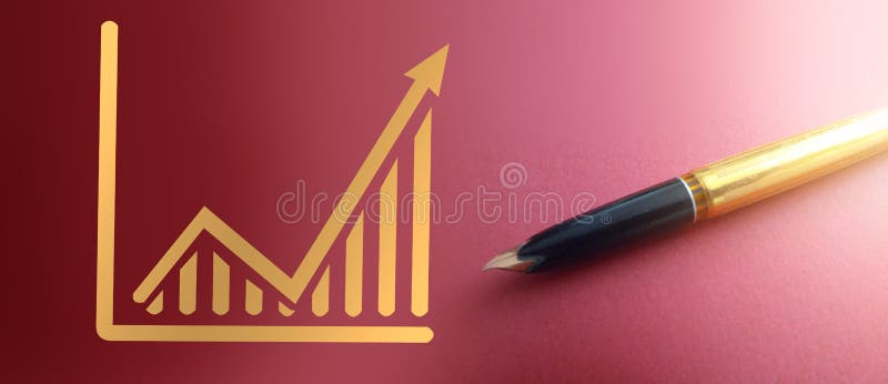 Graphs going up and and luxury vintage pen besides. Business success big profits value increase forecast concept stock images Graphs going up and and luxury vintage pen besides. Business success big profits value increase forecast concept stock images
