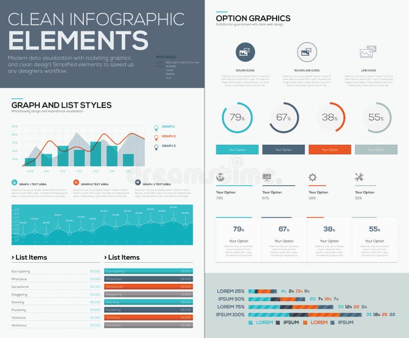 Graphs and pie charts for infographic vector data visualization vector illustration