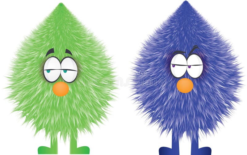 Vectorontwerp van grappige harige karakters royalty-vrije illustratie