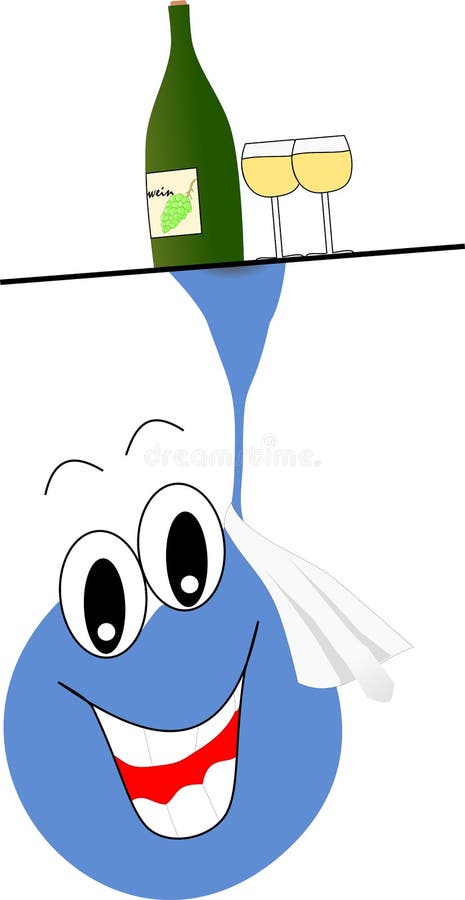 Grappig gezicht als kelner stock illustratie Grappig gezicht als kelner stock illustratie