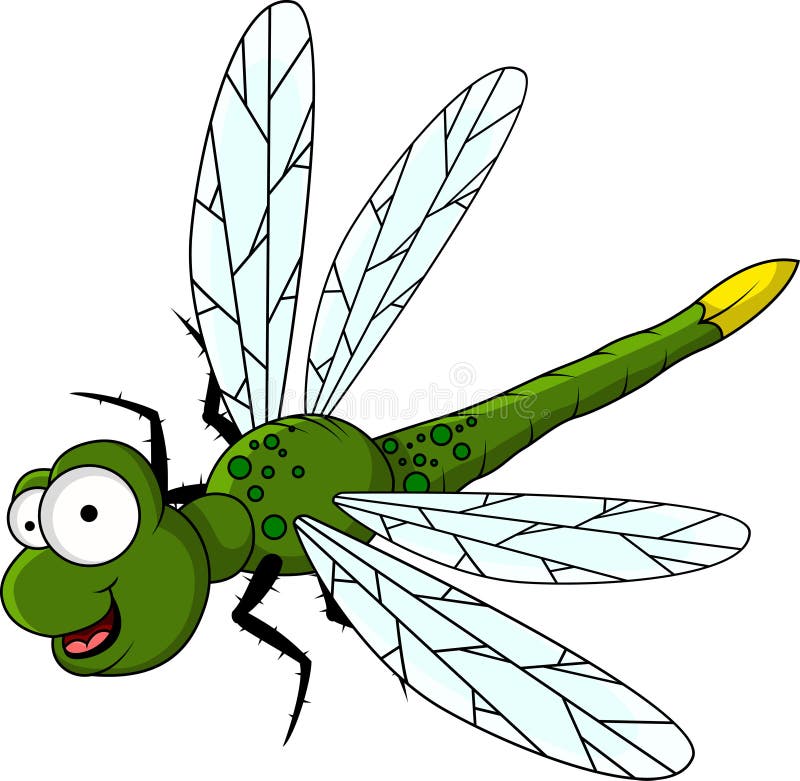 Vector illustration of funny green dragonfly cartoon. Vector illustration of funny green dragonfly cartoon