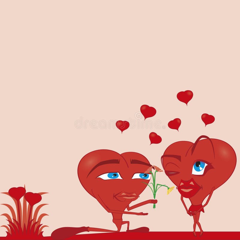 Grappig paarbehang vector illustratie Grappig paarbehang vector illustratie