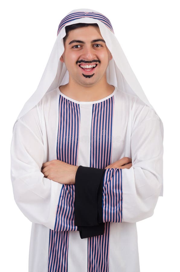 Grappige Arabische geïsoleerde mens royalty-vrije stock afbeelding Grappige Arabische geïsoleerde mens royalty-vrije stock afbeelding