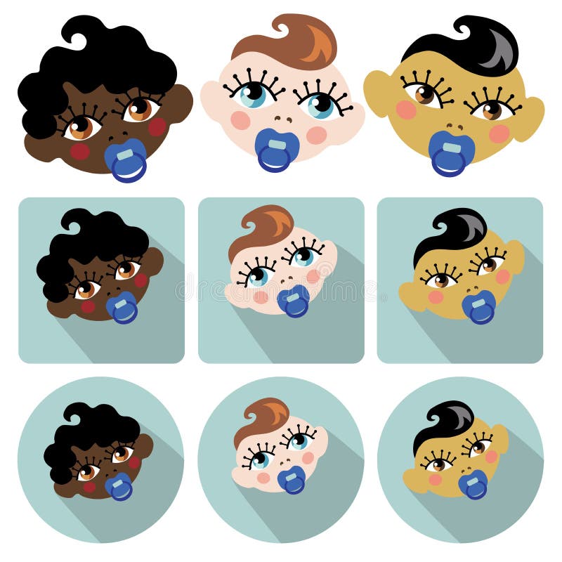 Grappige gezichten van nieuw - geboren babyjongen Baby c vector illustratie Grappige gezichten van nieuw - geboren babyjongen Baby c vector illustratie