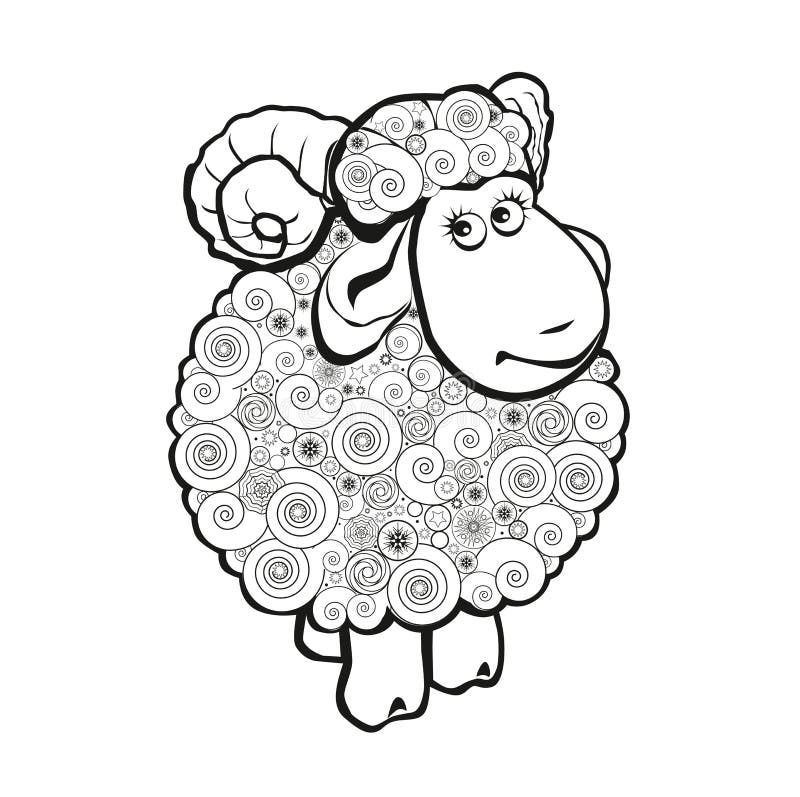Grappige schapen voor het kleuren van boek royalty-vrije illustratie Grappige schapen voor het kleuren van boek royalty-vrije illustratie