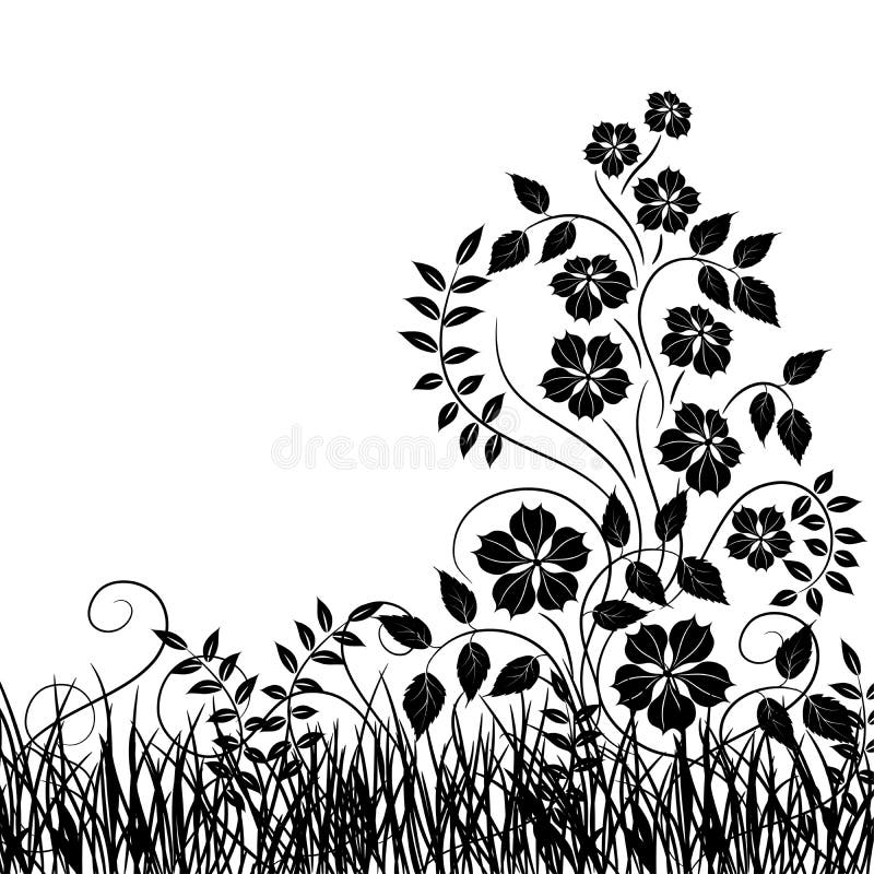 Gras und Blume, Vektor lizenzfreie abbildung Gras und Blume, Vektor lizenzfreie abbildung