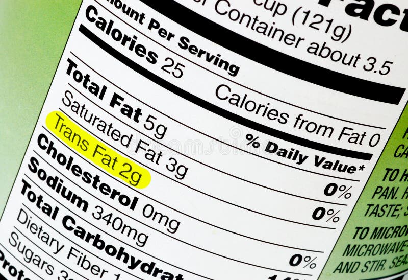 Nutrition label highlighting the unhealthy trans fats. The Food and Drug Administration recently announced a plan to take artificial trans fats entirely out of the food supply industry. Nutrition label highlighting the unhealthy trans fats. The Food and Drug Administration recently announced a plan to take artificial trans fats entirely out of the food supply industry.