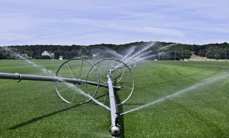 Grass Farm Irrigation Landscape royalty free stock photography
