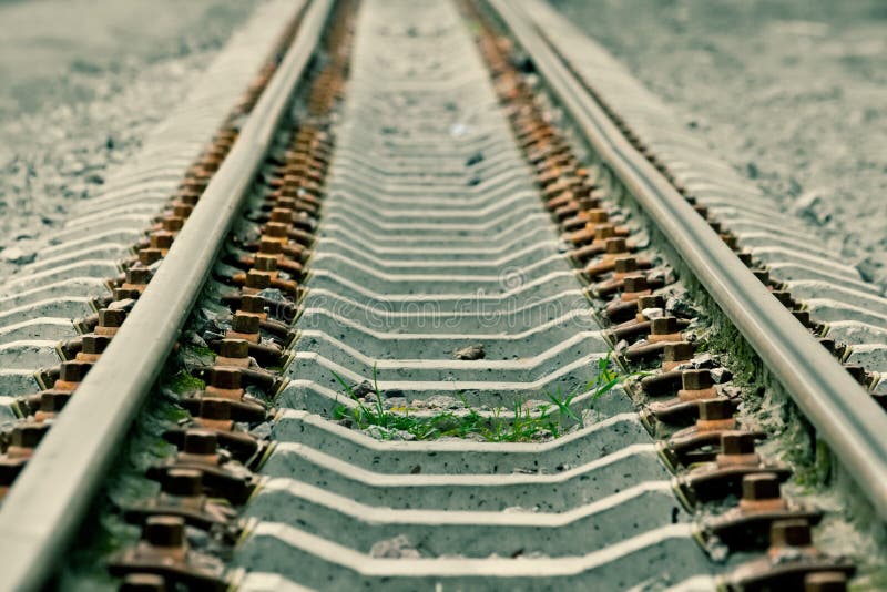 Grass grows on rails- green toned version