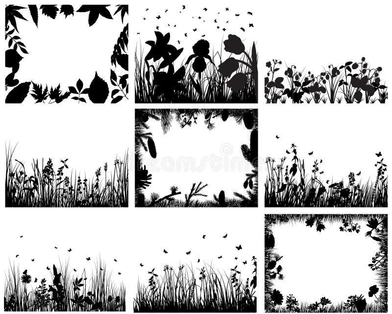 Grass and flower, vector stock vector. Illustration of abstract - 2497693