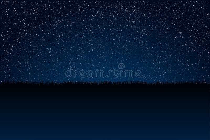 Starry night sky with dark blue glow Royalty Free Vector