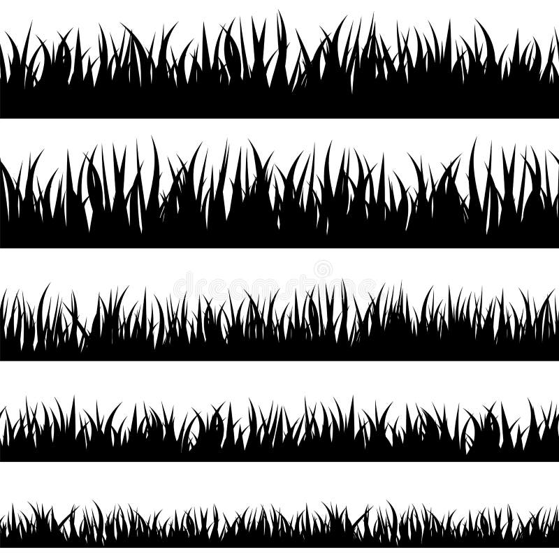 Grass stencil. Isolated greenery silhouettes. Grassland banners for overlay design. stock illustration Grass stencil. Isolated greenery silhouettes. Grassland banners for overlay design. stock illustration