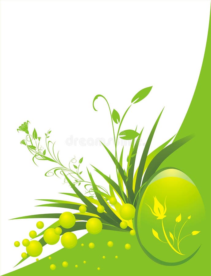 Grass, twigs and decorative egg