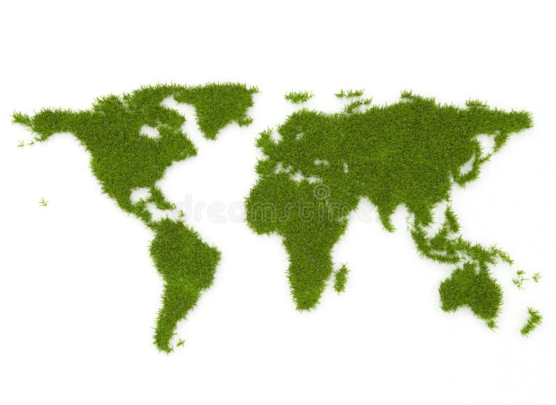 Grass world map - eco energy concept