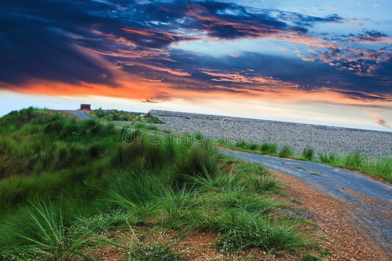Landscape Of Road In The Grassland Stock Photo Image of natural