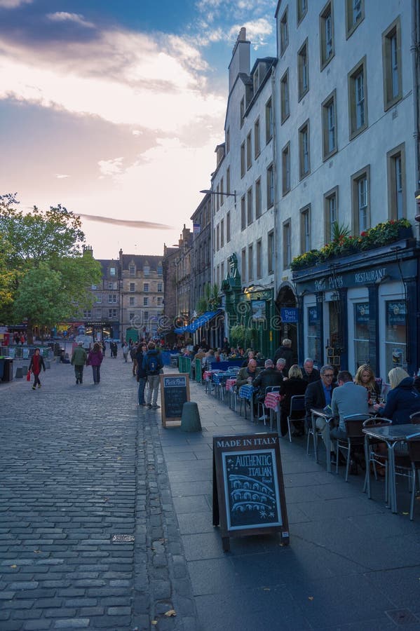 Restaurant At The Grassmarket In Edinburgh, Scotland, UK Editorial