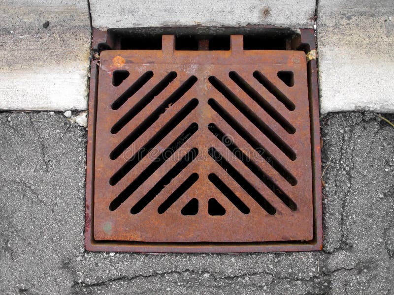 Grate Covering A Storm Sewer Drain. Stock Image Image of rain, drain
