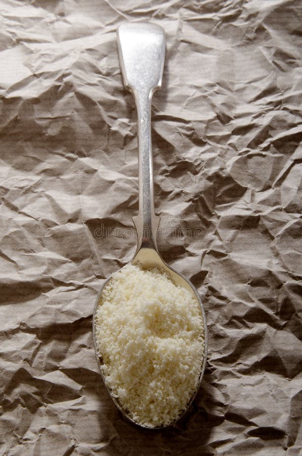 Grated Parmesan Cheese on a Spoon Stock Image Image of cheese