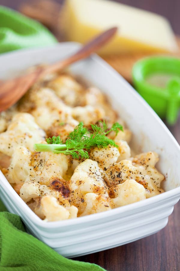 Gratin of Fennel and Cauliflower Stock Image Image of dinner, spoon