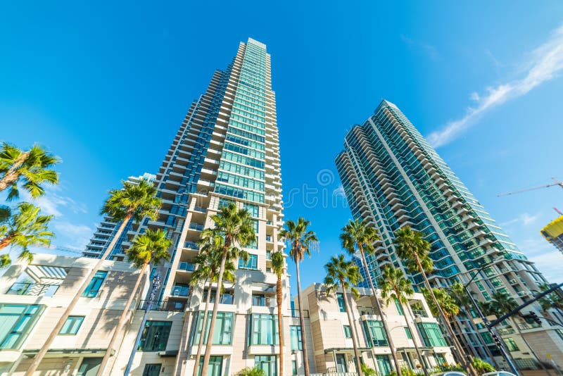 Grattacieli a San Diego del centro fotografia stock libera da diritti Grattacieli a San Diego del centro fotografia stock libera da diritti