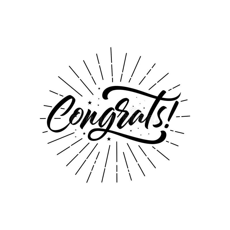 Gratulationer, gratulationskort Handskrift Modern kalligrafi för pensel med guldtextur Handskriven fras stock illustrationer