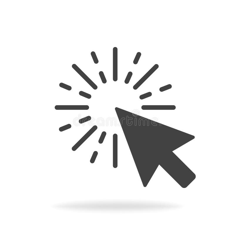 Graue Pfeilikone des Computermausklick-Cursors Auch im corel abgehobenen Betrag stock abbildung