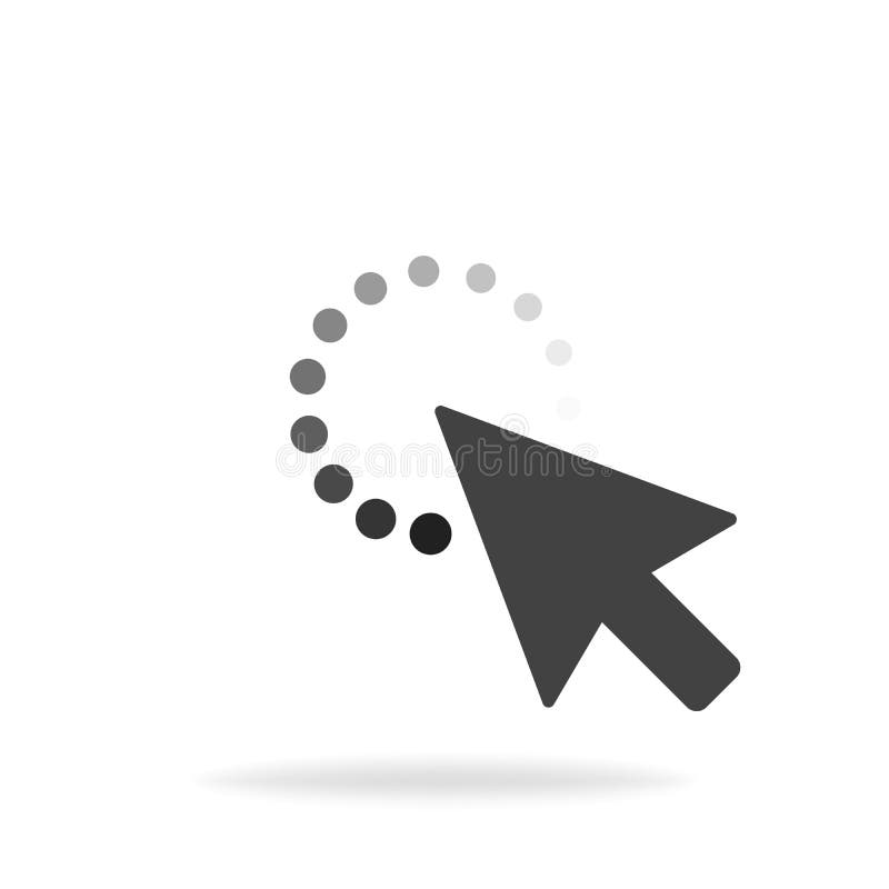 Graue Pfeilikone des Computermausklick-Cursors Auch im corel abgehobenen Betrag stock abbildung