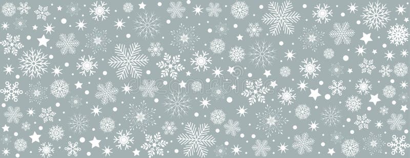 Snowflake gray background with white snowflakes, blue gray Christmas card - stock vector. Snowflake gray background with white snowflakes, blue gray Christmas card - stock vector